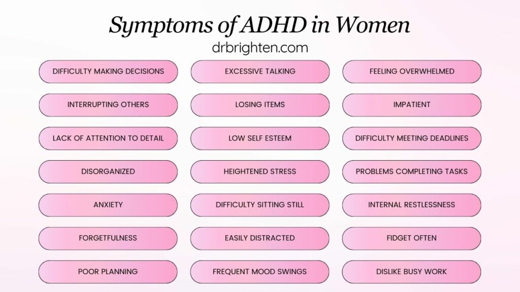 symptoms of adhd in women